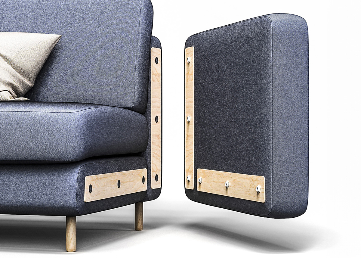 Mobilier modulaire : un canapé repensé grâce aux clips invisibles Fastmount